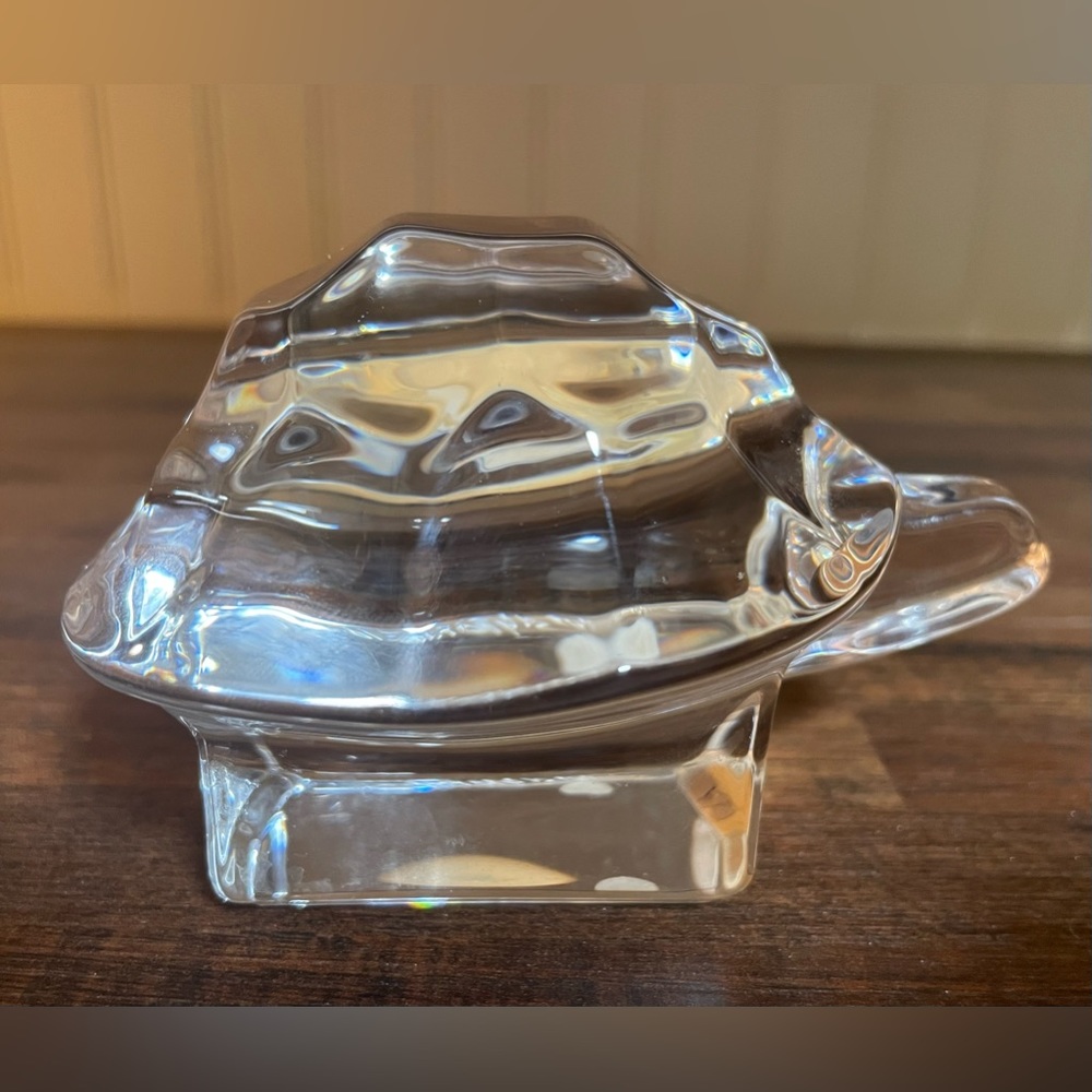 Vintage Orrefors Crystal Turtle Paperweight Figurine Signed